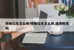 特斯拉车怎么样/特斯拉车怎么样,值得购买吗