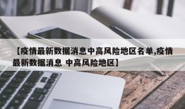 【疫情最新数据消息中高风险地区名单,疫情最新数据消息 中高风险地区】