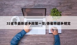 31省市最新返乡政策一览/各省市返乡规定