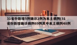 31省份新增5例确诊2例为本土病例(31省份新增确诊病例69例其中本土病例48例)