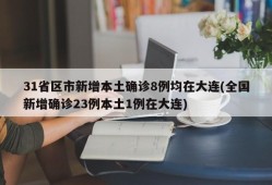 31省区市新增本土确诊8例均在大连(全国新增确诊23例本土1例在大连)
