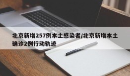北京新增257例本土感染者/北京新增本土确诊2例行动轨迹