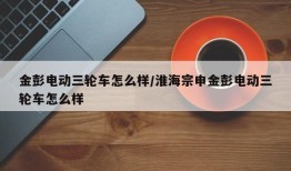 金彭电动三轮车怎么样/淮海宗申金彭电动三轮车怎么样