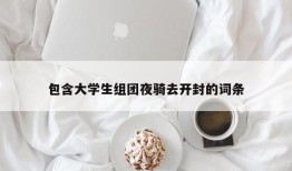 包含大学生组团夜骑去开封的词条