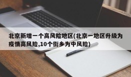 北京新增一个高风险地区(北京一地区升级为疫情高风险,10个街乡为中风险)
