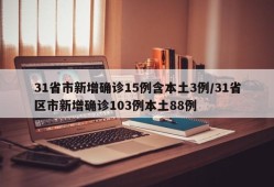 31省市新增确诊15例含本土3例/31省区市新增确诊103例本土88例