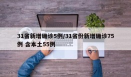 31省新增确诊5例/31省份新增确诊75例 含本土55例