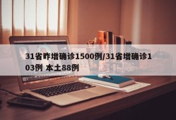31省昨增确诊1500例/31省增确诊103例 本土88例
