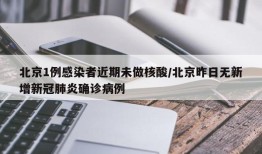 北京1例感染者近期未做核酸/北京昨日无新增新冠肺炎确诊病例