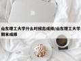山东理工大学什么时候出成绩/山东理工大学期末成绩